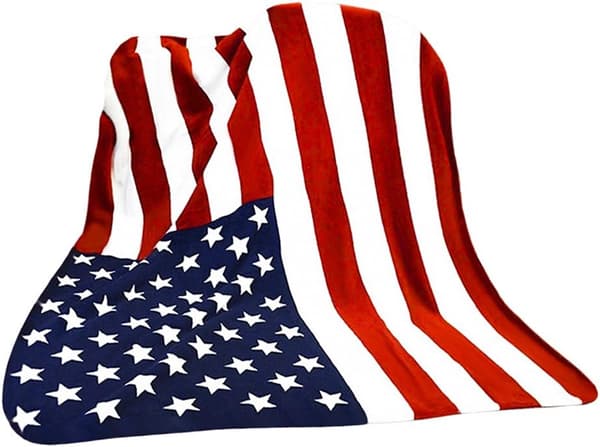 Amerikansk flag fleece tæppe 150x200 cm til sofa og seng color 1