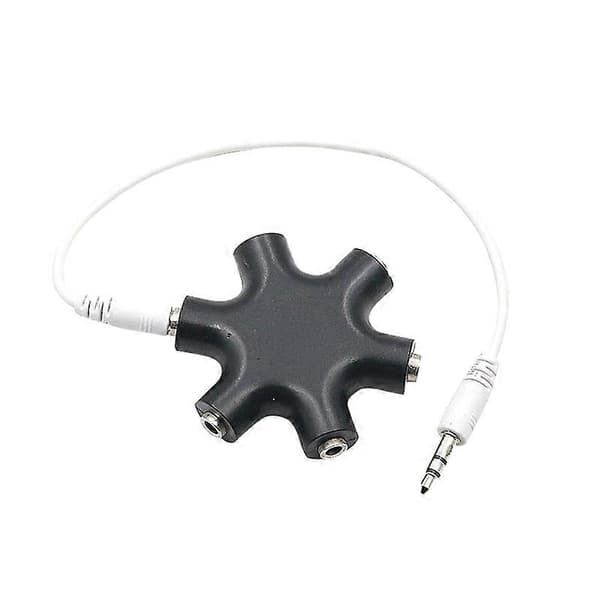Mini Bærbar 1 til 5 3.5mm Stik Stereo Lyd Hovedtelefon Splitter Adapter til Telefon