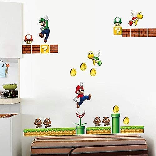 Super Mario -tarra lapsille, makuuhuoneen sisustus, seinätarra