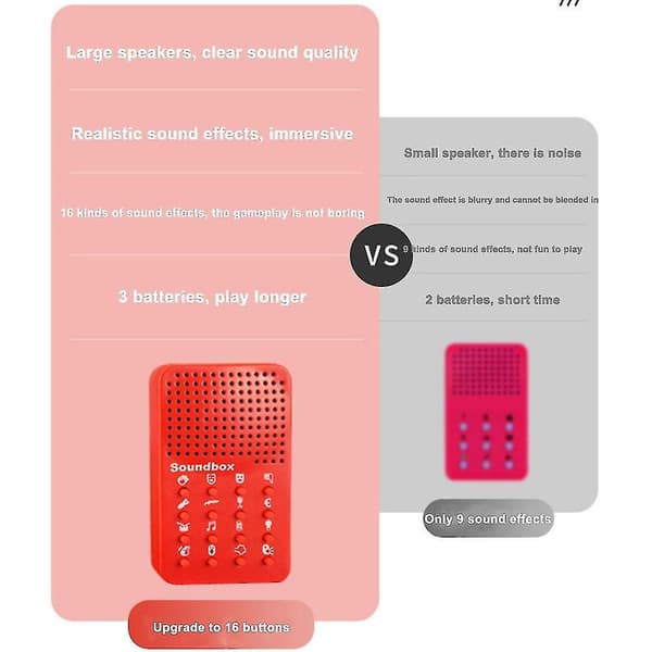 Npw Classic Red Sound Machine Funny Novelty Practical Portable 16 Effects Sound