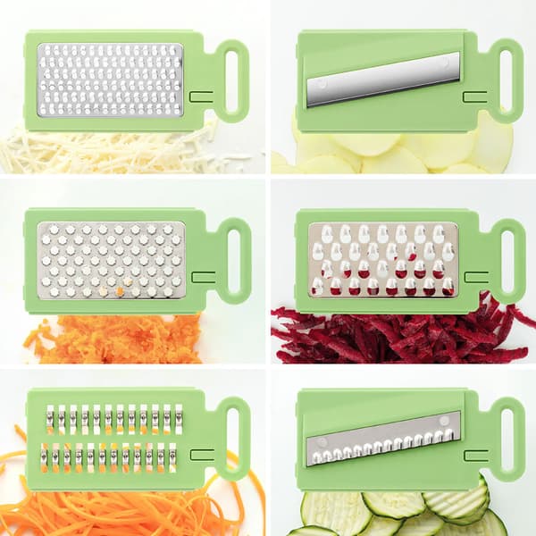 6-i-1 grønnsakskutter / spiralizer og mandolin / rivjern med s