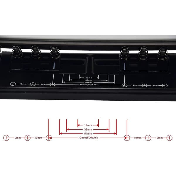 Adjustable 6-Hole Punch with Positioning Mark, Daily Paper Punch for A5 Size Six Ring Binder Planner - Refill Pages