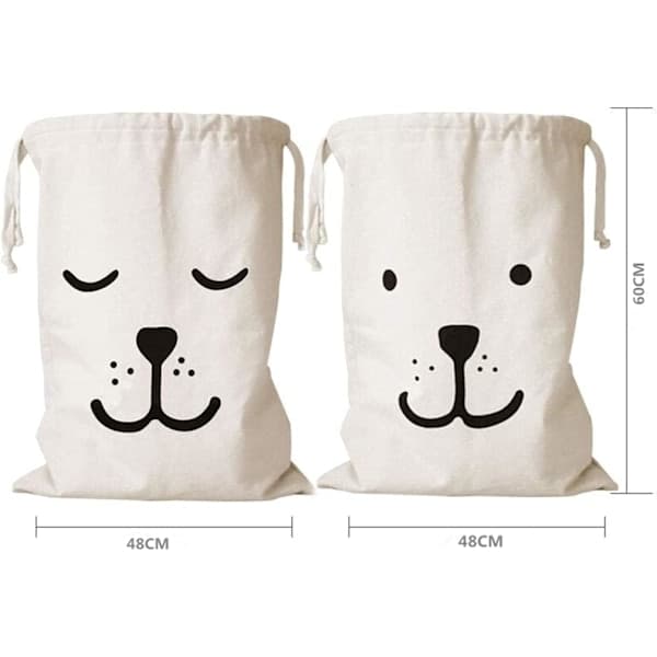 2-pack Tvättsäck Stor Canvas Tvättsäck med dragsko Stor DXGHC[PL]
