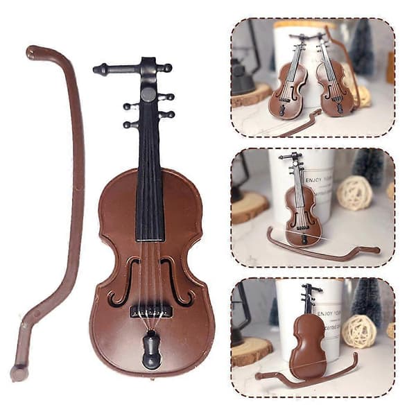 8 Set Miniature Violin Toy, Violin Decorations Creative Violin Ornaments