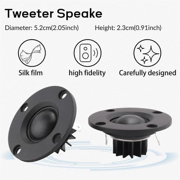 Diskanthøjttaler 6 Ohm 30W Hifi Blød Dome Silke Film Diskanthøjttaler Neodym Riflet Køleplade 2P