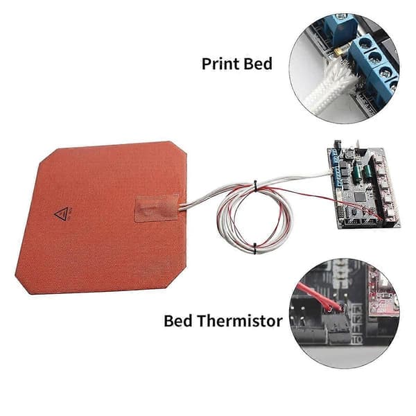 3D-printertilbehør til Anycubi DIY-del - 12V 200W Silikonevarmepude 220x220mm