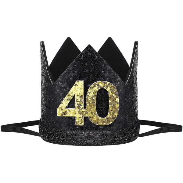 1. bursdagshatt 40-årsdag krone 40-års bursdagsfestdekorasjon bursdagskronehatt
