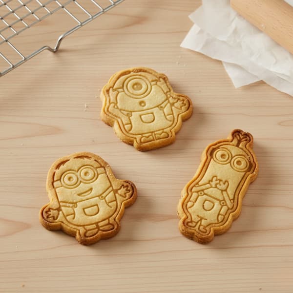 3 stk kakeformer formet som Minions Gul M Gul m