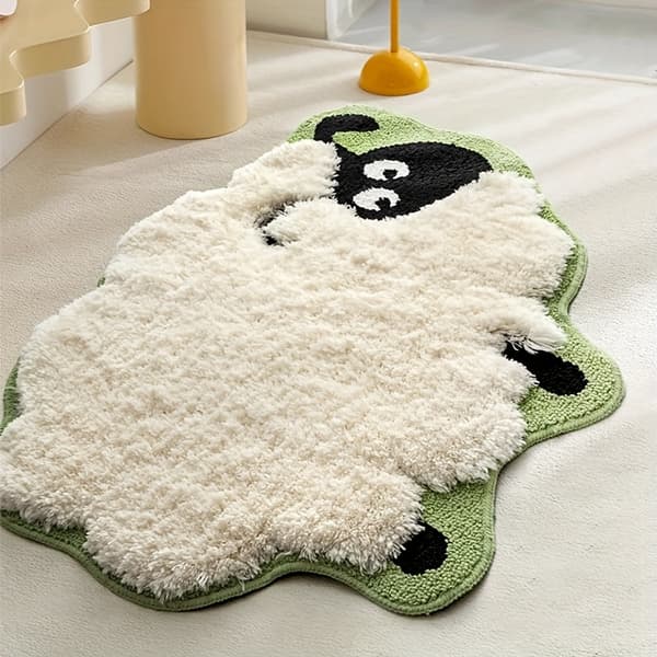 Rustic Sheep Welcome Mat Non-Slip Machine Washable, Ultra-Soft for Kitchen Hallway Bedroom 40*60cm