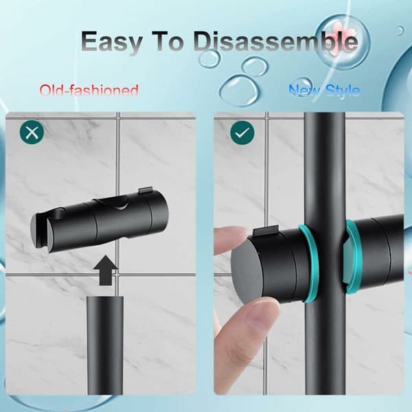 Dusjholder, universell svart dusjhodeholder kompatibel med 24 mm[LD]