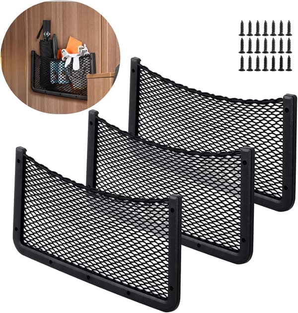 3 stk. bilopbevaringsnet (elastisk net), bagagerumsarrangører 40 *