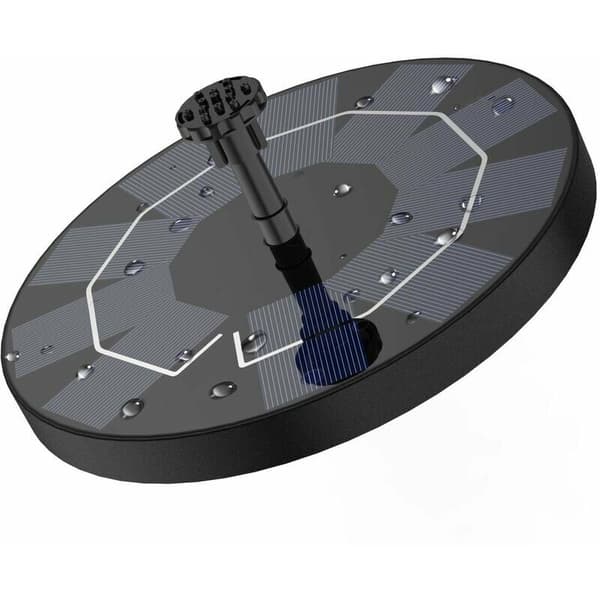 Solar fontenepumpe, solcelledrevet vannfontene med 6 dyser