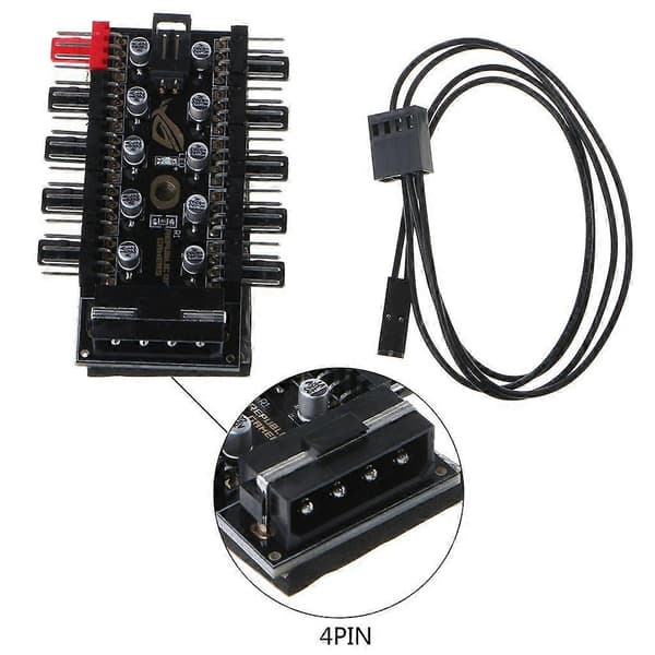 Chassi PWM PC CPU SATA-stik Hub Adapter Strøm til 4-Pin SATA Køleblæsere