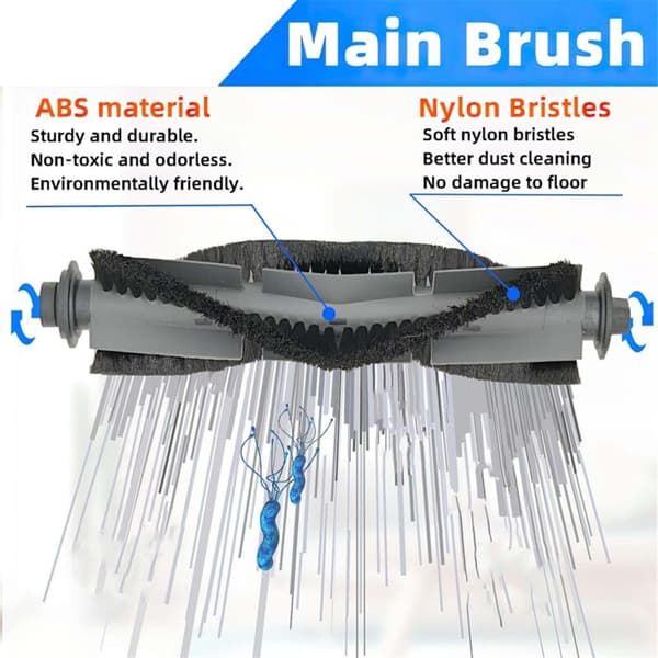 Replacement Parts Main Brush for Robot Vacuum Cleaner P20 Rolling Easy Installation Efficient Cleaning