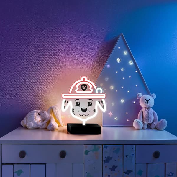 Paw Patrol Neon LED Marshall – 25×25 cm med Stativ & USB-strøm multifärg multicolor