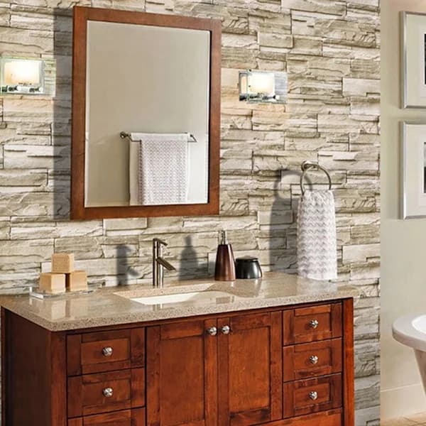 3D Vinyl Wallpaper Self-Adhesive Tile Sticker, 6M Roll