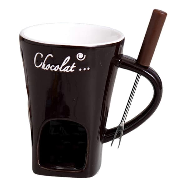 Chokoladefonduekrus 130 ml med gafler til ost og smør-FX-