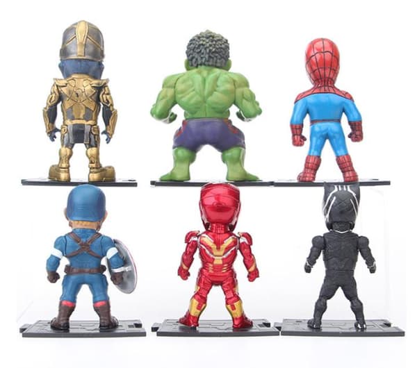 6-pakning Marvel Avengers Actionfigurer 7-8 cm-FX-