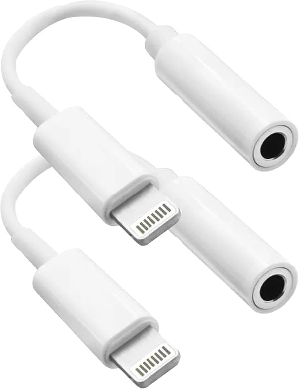 2-pak iPhone 3,5 mm hovedtelefonadapter (Lightning til 3,5 mm) lydkonverter til iPhone 8-14