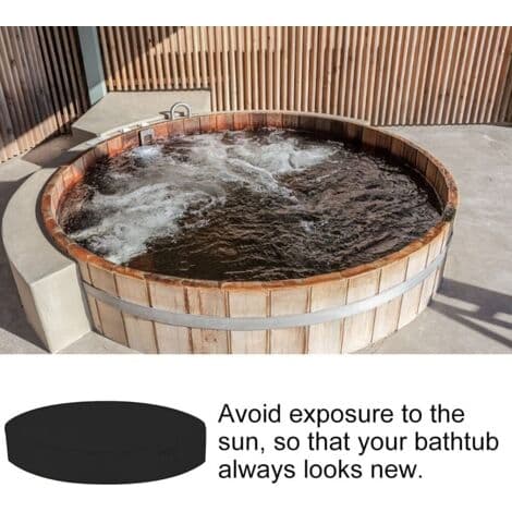 Round Spa Cover 200 cm - Silver Coated Polyester Taffeta - Waterproof and UV Resistant - Adjustable Straps for Secure Fit
