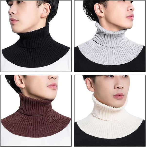 Dame svart strikket turtleneck halsvarmer