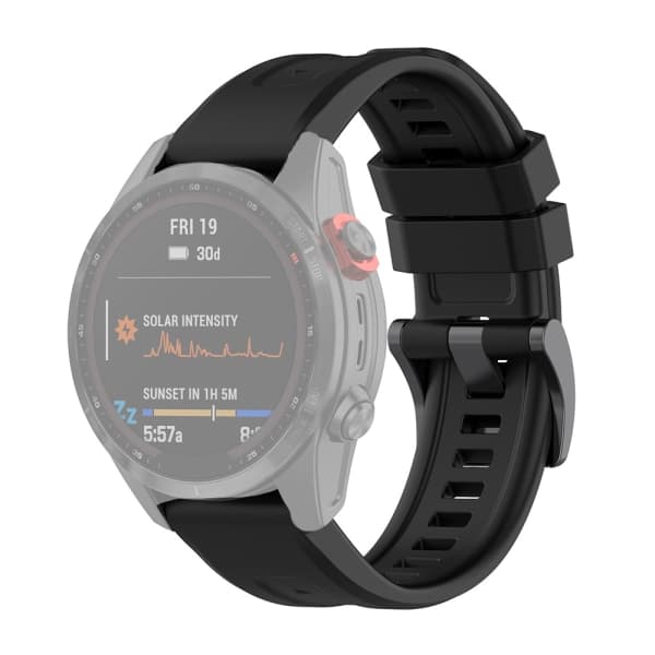 Silikone rem til Garmin Fenix 7 22mm - Sort