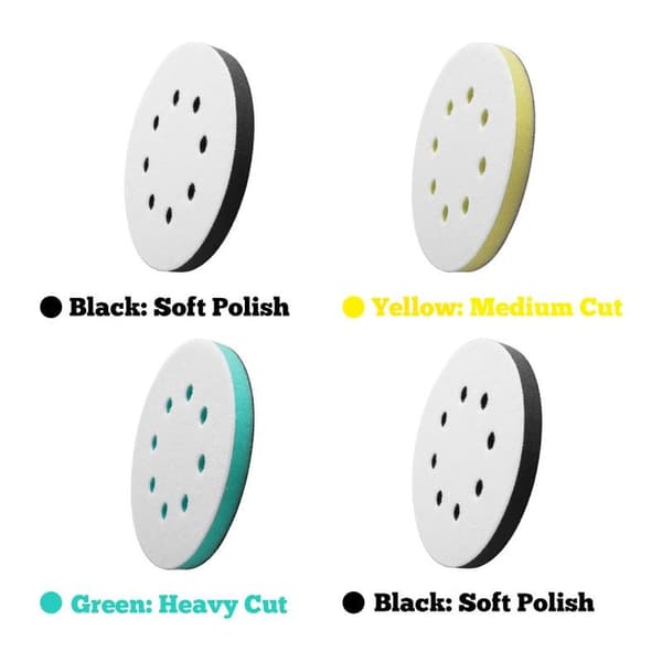 Delar 125 mm blød slibepude 8 huller svamp til slibemaskine
