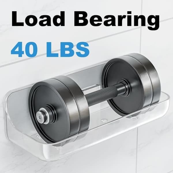 Self-Adhesive Shower Shelf - 1-Pack Acrylic Bathroom Shelf Without Drilling | Waterproof & Non-Slip