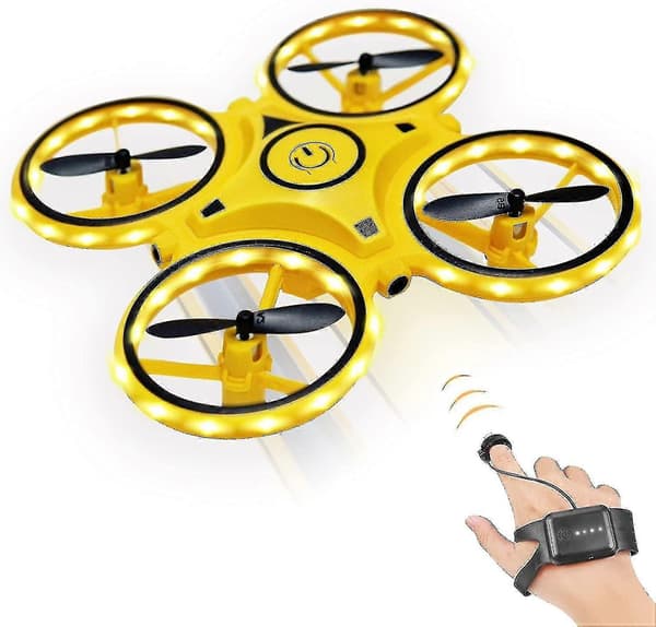 Minidrone for barn, gestkontroll, håndstyrte droner med sensor, innendørsdrone for barn, liten RC-quadcopter, 360 flips, med LED-lys