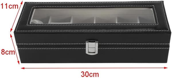 Leather Watch Box 6 Slots Watch Case Watch Display Stand