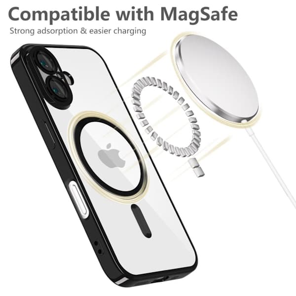 iPhone 16 -kuori MagSafe - Läpinäkyvä / musta Iphone 16