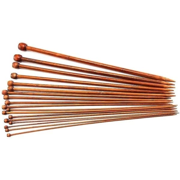 Bambuspinner Sett Enkelspissede Karboniserte 2mm-10mm 36stk
