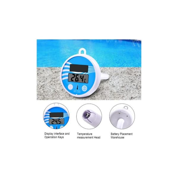 Flytande soldriven digital pooltermometer med LCD-skärm, -20°C till 70°C