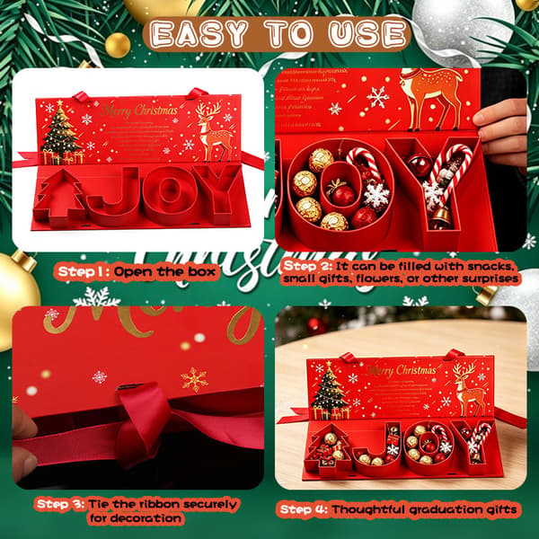 Röd julklappsask i OPP-påse Red Christmas gift box OPP bag