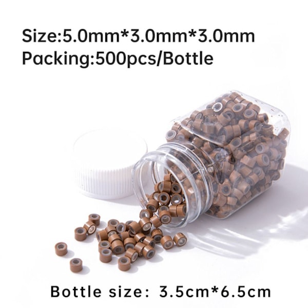 500 STK Hårperler Micro Links Ringe SORT Black