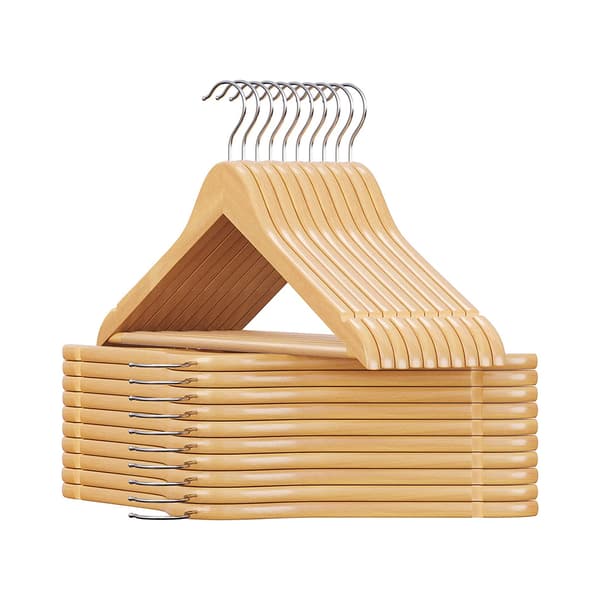 Solid Maple Wood Hangers - 20-pack