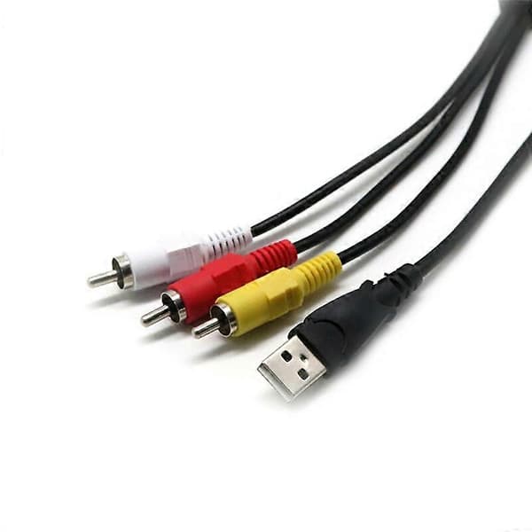 3 RCA Han til USB Hun Aux Audio Video Videokamera Adapter AV Konverteringskabel