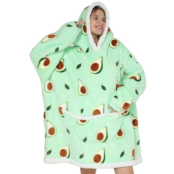 AZC Oversized Hættetrøje Fleece Avocado One Size
