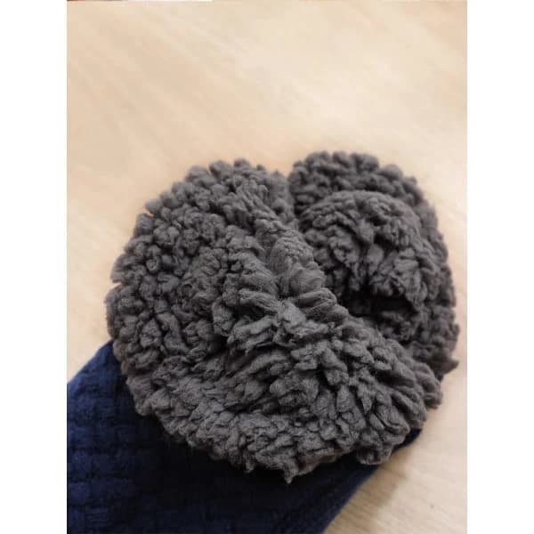 Varme strikkede sklisokker tykke vinterstrømper innendørs grå 43-45 (innside 28cm) aprikos 43-45 (innside 28cm)