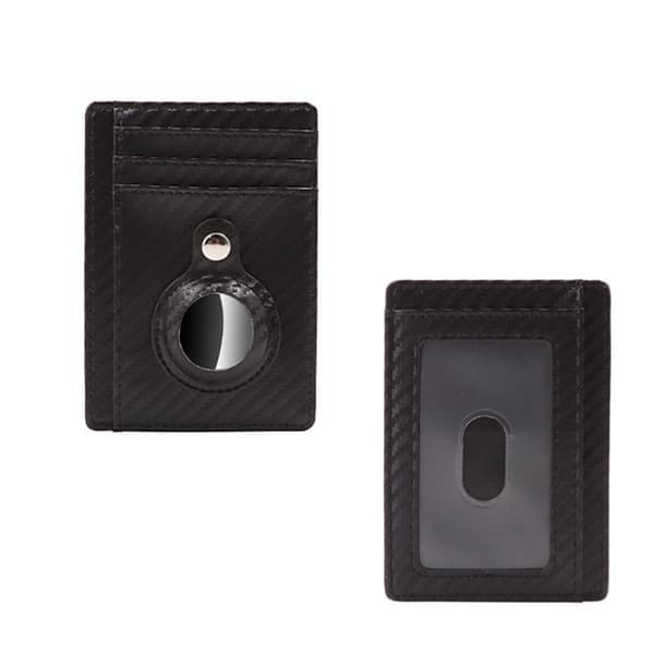 INF Card Holder with RFID Signal Blocking and Airtag Holder Black