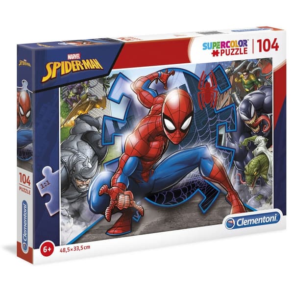 Spiderman 104-bitars pussel för barn, rolig och engagerande aktivitet