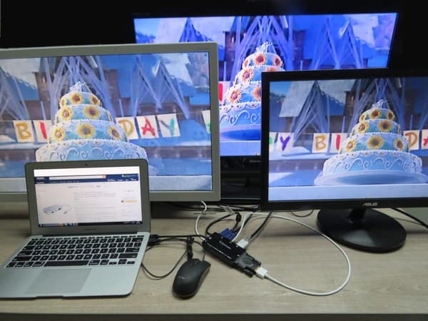 Multiport 4-in-1 HDMI - HDMI/DVI/VGA -adapterikaapeli äänilähdöllä (musta)
