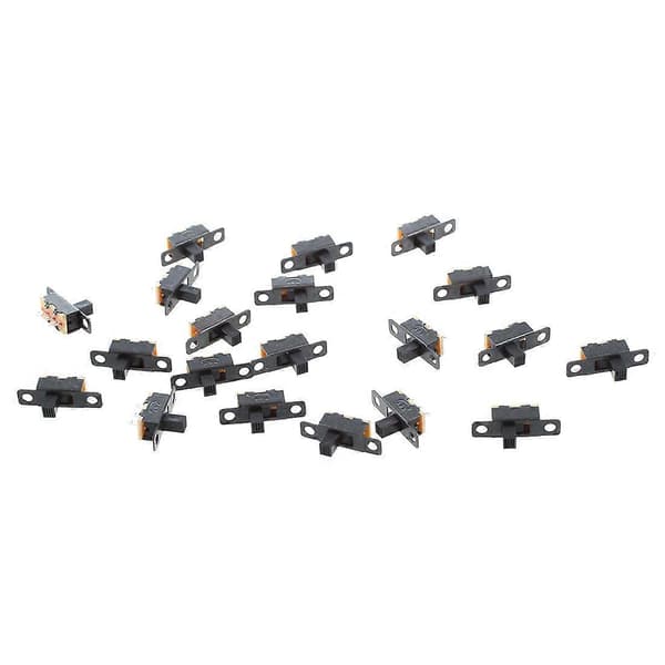 20 stk. 5V 0,3A mini sort SPDT-skydekontakt til små DIY-elektronikprojekter