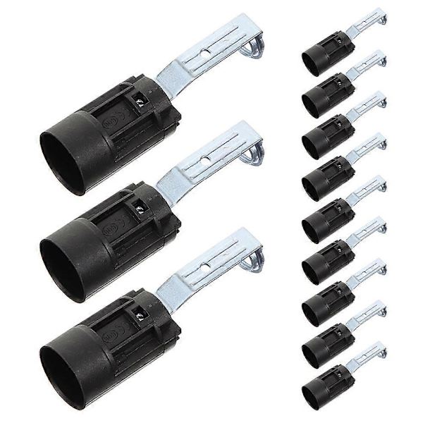 12 stk. E14 Lampefod Holder til Skruelamper Sort Materiale_Specialtilbud