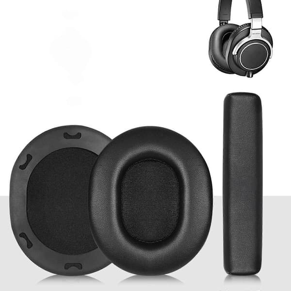 Hodebånd Øreputer i Skinn for Audio Technica ATH M70X Hodesett Øreklokker
