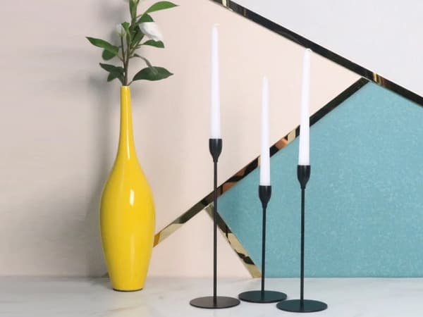 Glamour lysestaker 3-sett - Metalliske lysestaker til bord 468