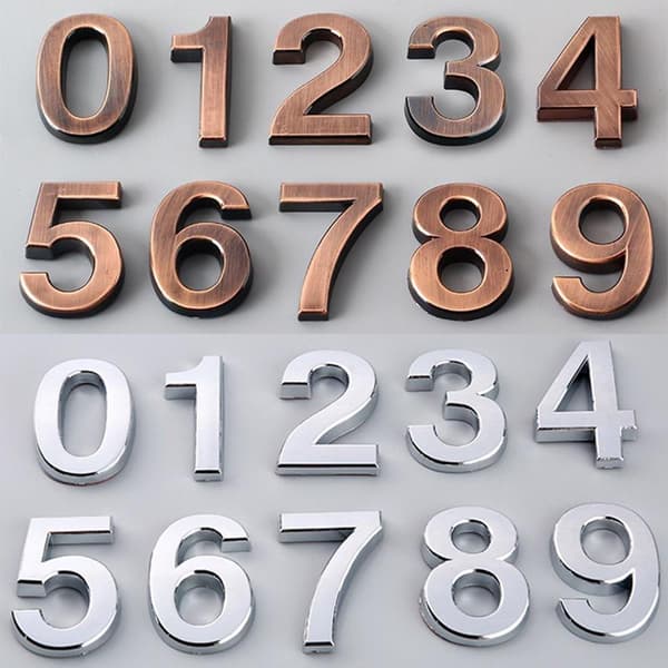 5CM 0-9 Nummerplatta Siffror Dekal Dörr Adress Hotell Hus Modern Nummer Matches the image Bronze/2 Bronze/2 Matches the image