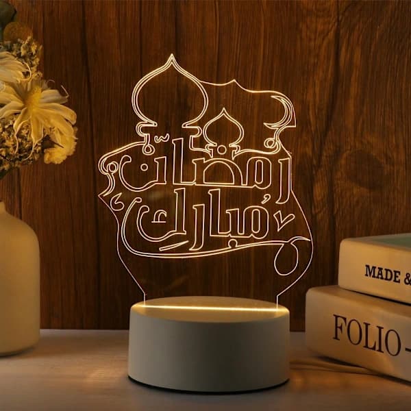 Eid Mubarak Nattlampe Ramadan Kareem Dekorasjonslykt STIL