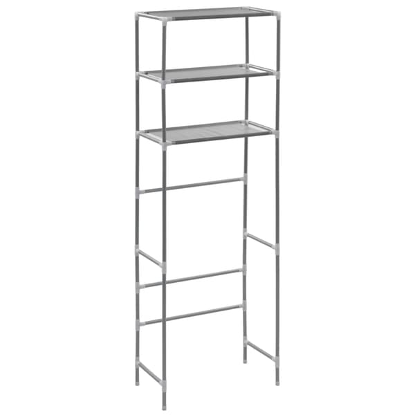vidaXL Toilethylde med 3 hylder sølv 53x28x169 cm Silver silver