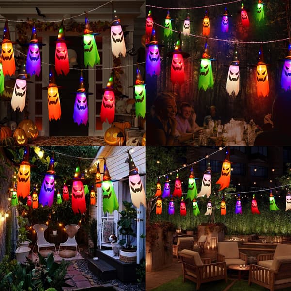 Halloween-lys, 3,5 meter batteridrevne 5 LED Halloween-dekorasjoner, CJY